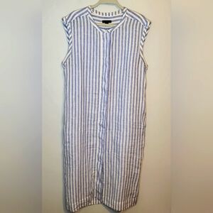 blue and white vertical striped maxi dress Pocket Dress in Blue and White Vertical Stripes – WHIT